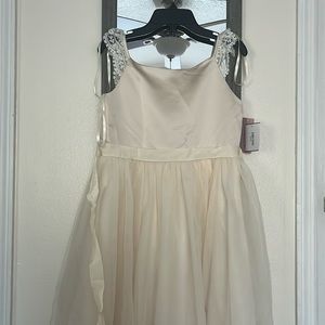 dress size 12, ivory champagne color, by Davis bridal.